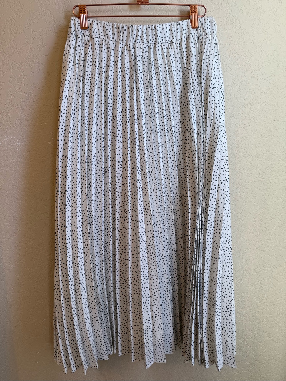 A New Day Polka Dot Accordion Midi Skirt
